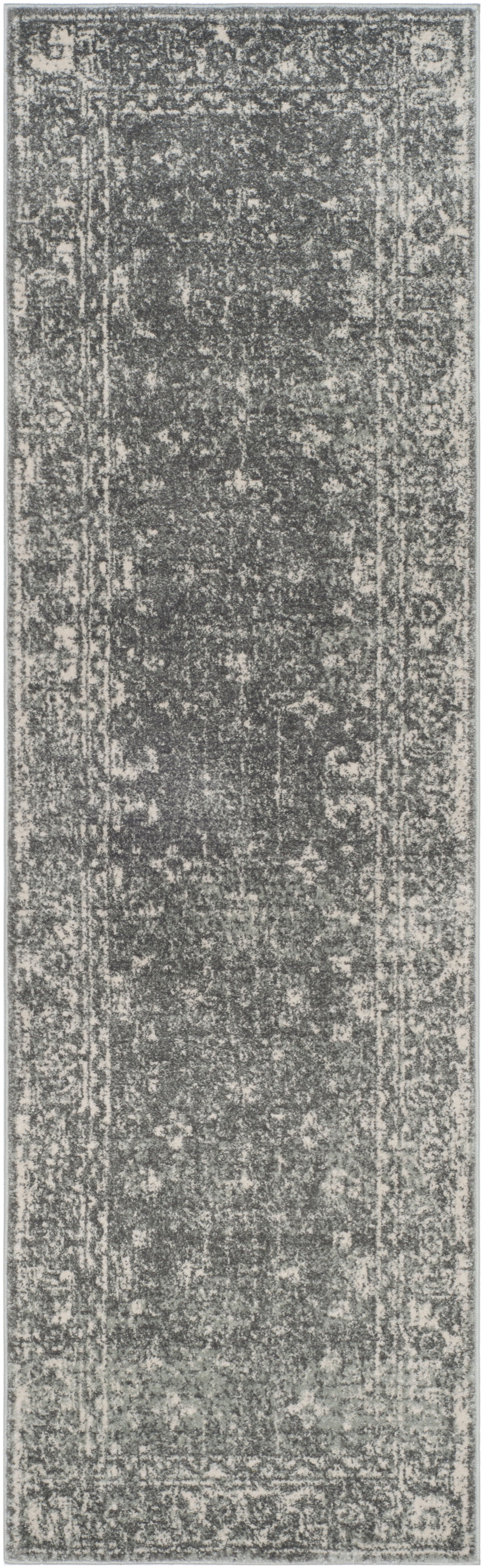 SAFAVIEH Evoke Denica Traditional Bordered Runner Rug, Grey/Ivory, 2'2" x 13'