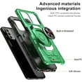 thumbnail image 3 of ThousandGear Compatible for Nokia G310 5G Case, with Tempered Glass Screen Protector, Metal Ring Magnetic Support Kickstand Heavy Duty Protection Phone Case (Green), 3 of 5