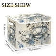 thumbnail image 3 of WOBOGO Two Snow Peopards Painting Large Collapsible Storage Box Flip Lid Fabric Decorative Organizer Container Basket with Handles 16.5×12.6×11.8in, 3 of 7