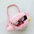 thumbnail image 5 of Bolsa de cosméticos de maquillaje Kirby de felpa de dibujos animados rosa, bolso bonito, bolso de hombro, organizador, 5 of 5