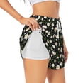 thumbnail image 2 of Bixox Women's Daisy pattern 2 in 1 Running Shorts - Lightweight Athletic Workout Gym Yoga Shorts Liner with Pockets - X-Large, 2 of 7