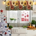 thumbnail image 5 of Summer Sunflowers Curtain Valances for Windows, Kitchen Valance Window Treatments Panel 2 Pack, Vintage Oil Painting Red Yellow Floral Rod Pocket Short Curtains for Bathroom Bedroom 42 x 12 Inch, 5 of 8
