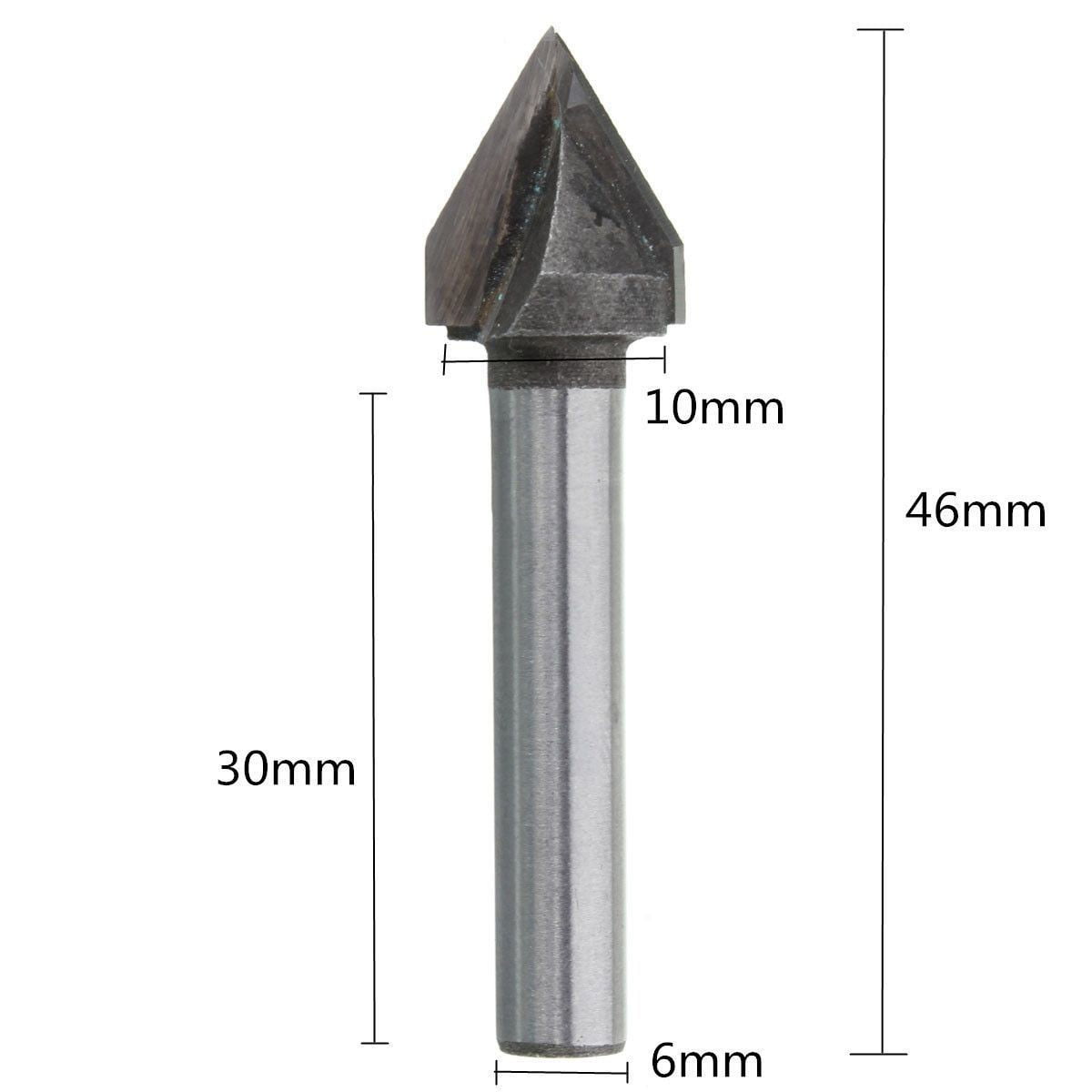 CNC 60° 60 Degree Router Engraving Wood Working V Groove Bit 6x10mm.t 