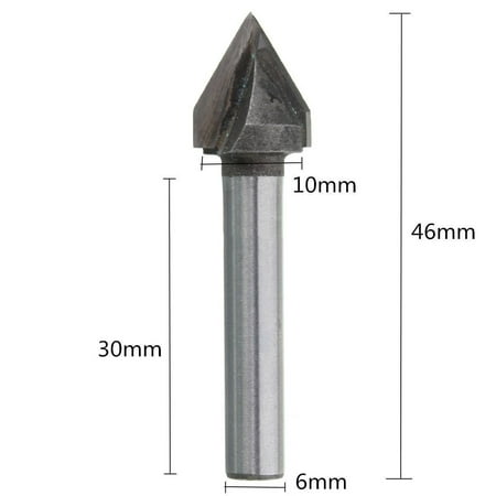 

CNC 60°60 Degree Router Engraving WoodWorking V Groove Bit 6*10mm Cutter Tool