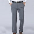 thumbnail image 4 of Men's Flat Front Dress Pants Winter Fleece Lined Business Suit Pants Non-iron,Wrinkle,Expandable Waist Work Trousers, 4 of 8