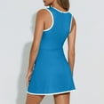 thumbnail image 6 of DUMUIELD Zipper Tennis Dress for Women, Yoga Golf Dresses with Built in Shorts and Pockets for Sleeveless Workout Athletic Dresses BULE,L, 6 of 6