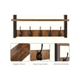 thumbnail image 3 of Wall Hooks with Shelf, Wood Coat Rack with Shelf Wall-Mounted, Entryway Hanging Shelf with 5 Metal Hooks for Clothes Hats Towel Purse, Bathroom Mudroo, 3 of 5