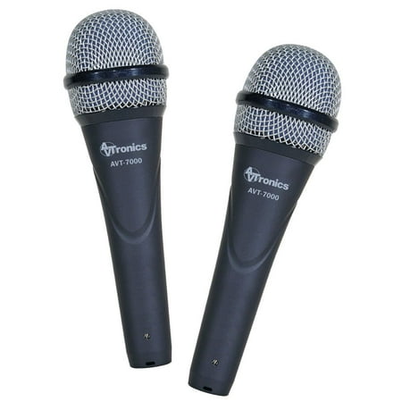 Avtronics Handheld Wired Dynamic Super-Cardioid Microphone Kit with Portable Boom Stands - Ideal for Live Performances, Podcasts, and More