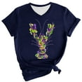 thumbnail image 2 of BOOMILK Mardi Gras Shirts for Women Carnival Crawfish Lobster Print V Neck T-shirt Plus Size Summer Top Graphic Tees, 2 of 8