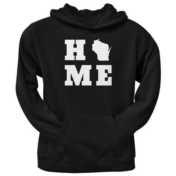 Wisconsin Home Black Adult Hoodie - Small