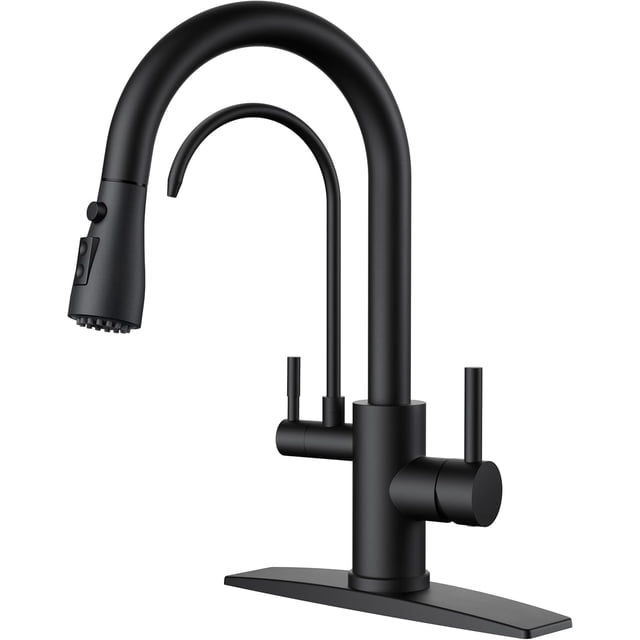 Kitchen Faucet with Pull Down Sprayer Modes Stainless Steel High Arc Vintage Kitchen Sink Faucets Single Handle Pull Out Faucet for Farmhouse Camper Rv Bar for or Hole Matte