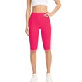 thumbnail image 2 of Yoga Pants JIANLAI High Waist Solid Biker Shorts, Stretch Knee‑Length Athletic Workout Shorts, Soft Breathable Active Bottoms For Gym Fitness Cycling Jogging Lounging, 2 of 8