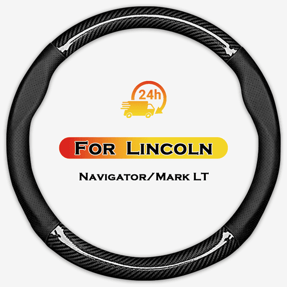 HEKAPAS Customized Auto Car Steering Wheel Cover for Lincoln Mark LT / Navigator, 15.5-16 inch (Black - Large Size)