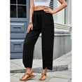 thumbnail image 3 of jinghuiyue Womens Baggy Wide Leg Pants Casual Loose Elastic High Waisted Palazzo Harem Pants with Pockets L, 3 of 7