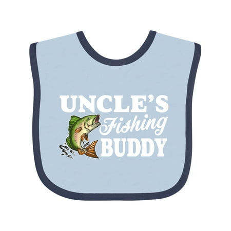 

Inktastic Uncle s Fishing Buddy with White Text Gift Baby Boy Bib
