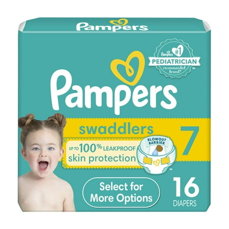 Pampers Swaddlers Baby Diapers Size 7 16 Count (Select for More Options)