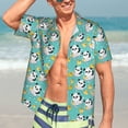 thumbnail image 7 of Pofeuu Panda Bathing Print Hawaiian Shirt for Men Sleeves Casual Button Down Summer Beach Dress Shirts T-Shirts,Small, 7 of 7