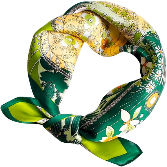 TELOLY Mulberry Silk Scarfs Women Small Square Scarf 21" x 21" Breathable Lightweight Neckerchief Headscarf