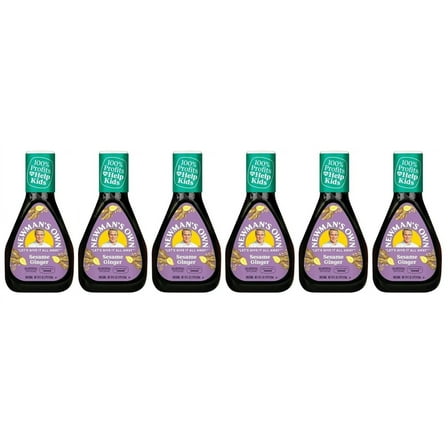 Newman's Own Sesame Ginger Salad Dressing, 16 oz Bottle, Pack of 6