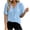 #331-Light Blue, variant on Summer Short Sleeve Womens Tops V Neck Loose Fit Solid Color Casual Blouses with Lace Trim and Swiss Dot Detail Soft Breathable Tops for Daily Wear