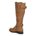 thumbnail image 3 of Women's Leatherette Almond Toe Buckled Elastic Riding Knee High Boot 19756, 3 of 6