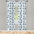 thumbnail image 3 of Ambesonne Whale Curtains, Blue Fish on Water, Pair of 28"x84", Pale Blue Navy Blue, 3 of 5