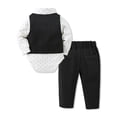 thumbnail image 2 of CARETOO Baby Boy Clothes Suits Infant Gentleman Outfit Dress Shirt Vest Tie Corsage Pants 5Pcs 0-18M, 2 of 12