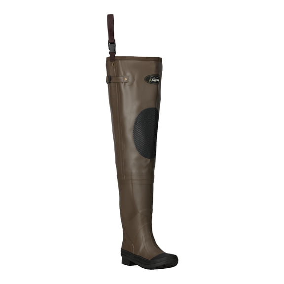 Frogg Toggs Youth Classic II Rubber Bootfoot Hip Waders with Cleated Sole and Belt, Brown, Size 3