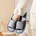 thumbnail image 4 of Summer House Slippers, Breathable Unisex Linen Fabric Slides with Soft Sole, Lightweight for Indoor, Patio, Guest Use, and Eco-Conscious Living Gray 44, 4 of 4