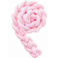 thumbnail image 3 of Baby Crib Bumper with Storage Bag, Velvet Braided Snake Design, 1.5m, Pink – Compatible with Standard Cribs, 3 of 5