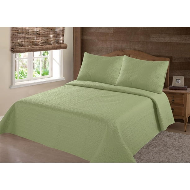 Modren Collection 1900 Count King Nena, Green Bedspreads King Size