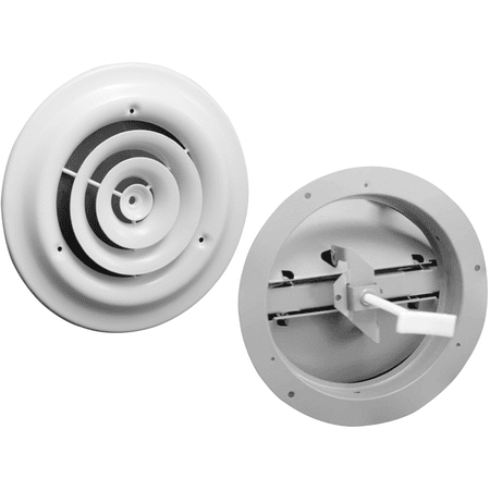 

TruAire Large White Round Ceiling Register 14 Round w/Damper