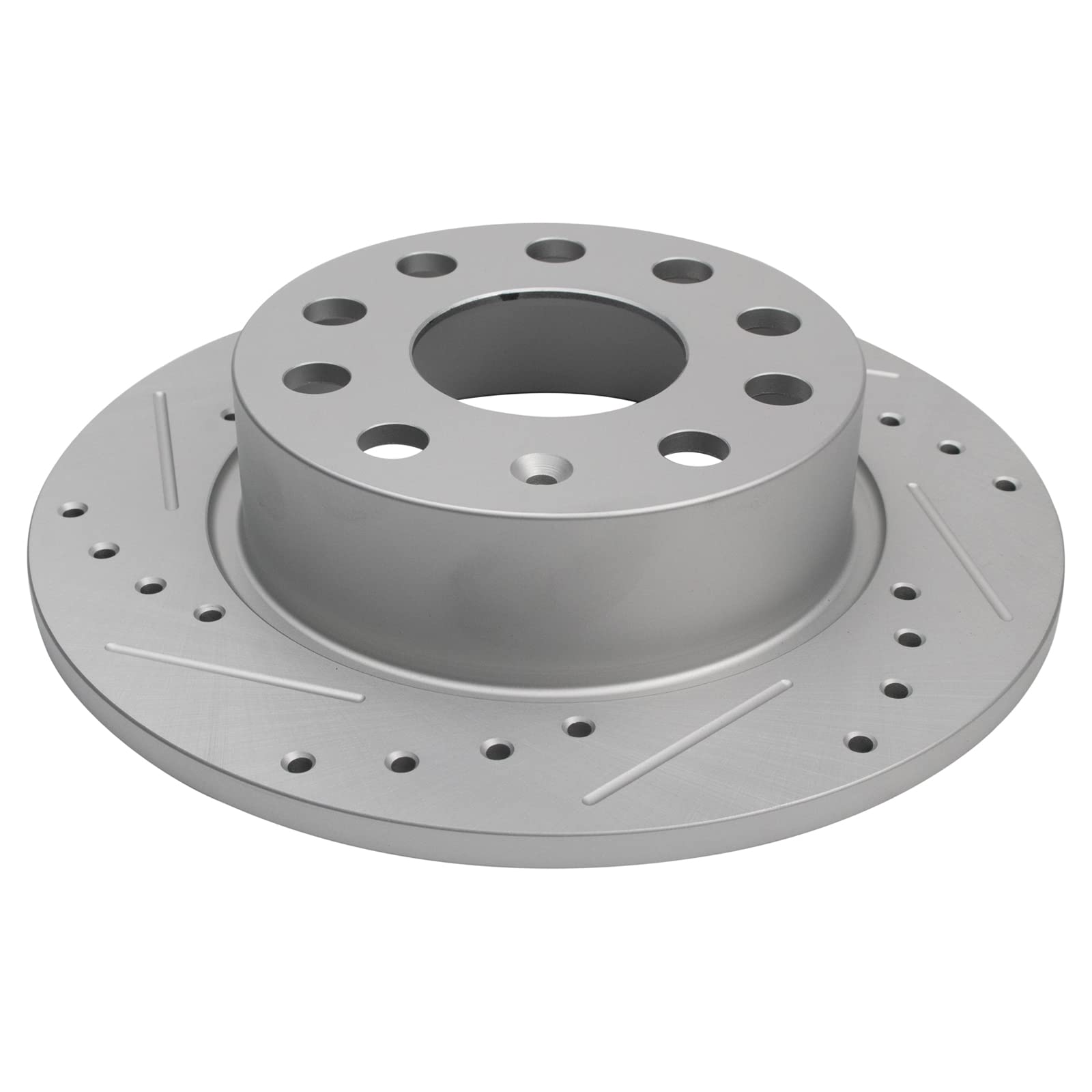 Front Drilled & Slotted Performance Brake Rotors Pair For Audi VW - G-Coated