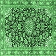 thumbnail image 1 of Ahgly Company Indoor Square Medallion Emerald Green Traditional Area Rugs, 3' Square, 1 of 4