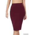 thumbnail image 1 of Zenana Women & Plus Premium Cotton Basic Bodycon Knee Length Midi Office Pencil Skirt, 1 of 3
