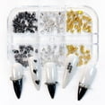 thumbnail image 5 of 6 Piece Gothic Nail Rhinestones Metal Accent Embellishments Manicure Decorations, 5 of 17