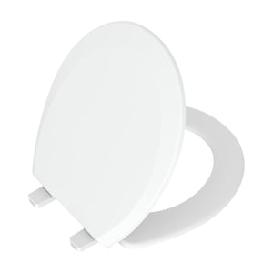 Mainstays Plastic Round Toilet Seat, Daisy White