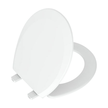 Mainstays Plastic 17 Inch Round Toilet Seat in Daisy White