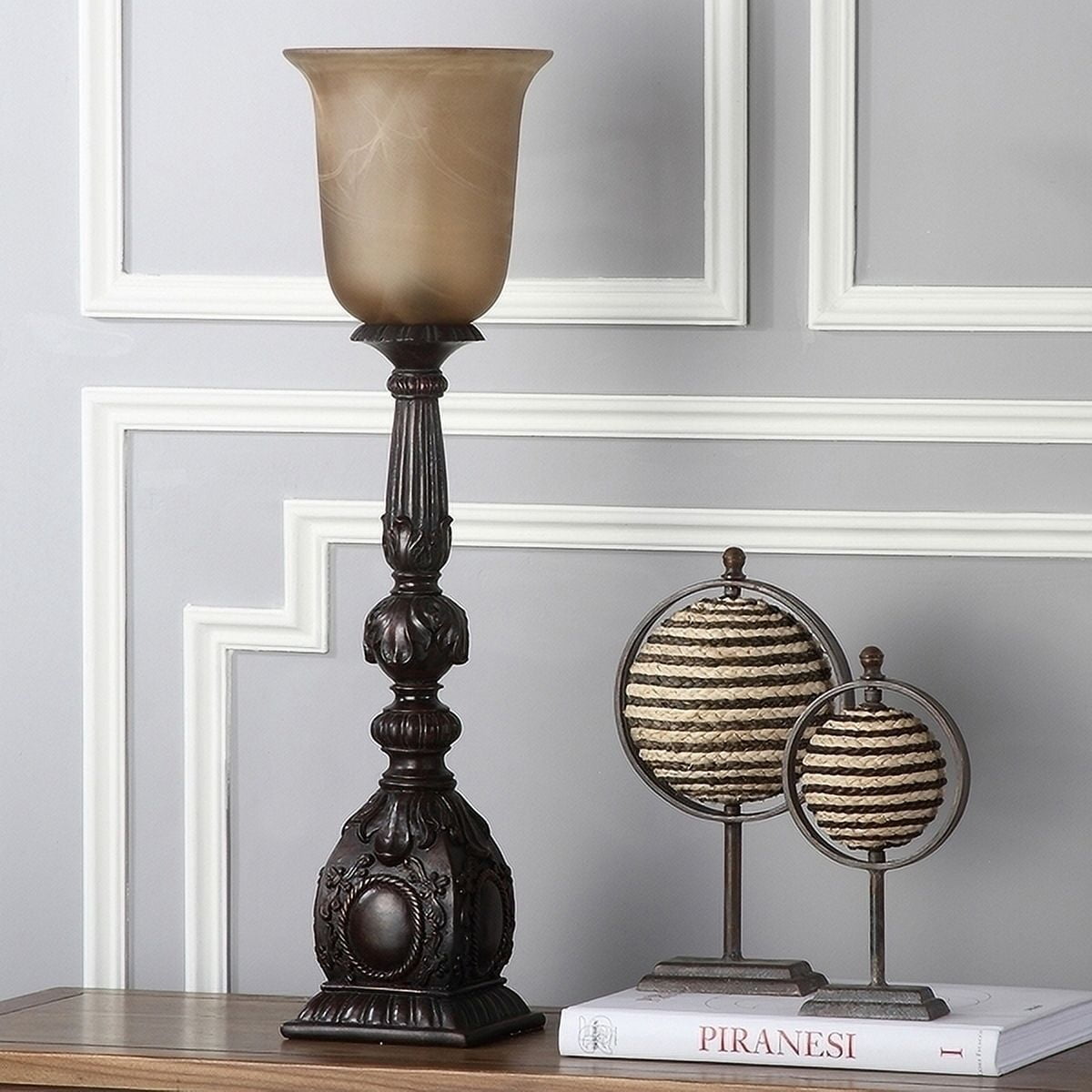 SAFAVIEH Dion 27.5 in. H Traditional Artifact Table Lamp, Oil Rubbed Bronze, Set of 2