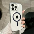 thumbnail image 1 of Luxury Wireless Charge Magsafe Shockproof Phone Case For iPhone 16 15 14 13 12 11 Pro Max Plus Transparent Magnetic Bumper Cover PURPLE For iPhone 11Pro, 1 of 6