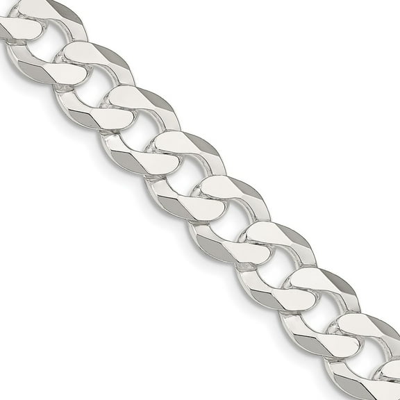 Primal Silver Sterling Silver 14mm Close Link Flat Curb Chain