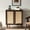 Walnut, variant on Storage Cabinet with Square Natural Rattan Door, Boho Wood Buffet Cabinet with Magnetic Waterproof Design, Large Buffet Sideboard for Kitchen Living Room - Walnut