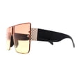 thumbnail image 3 of Womens Luxury Flat Top Thick Temple Mafia Sunglasses Black Gold Orange Yellow, 3 of 4