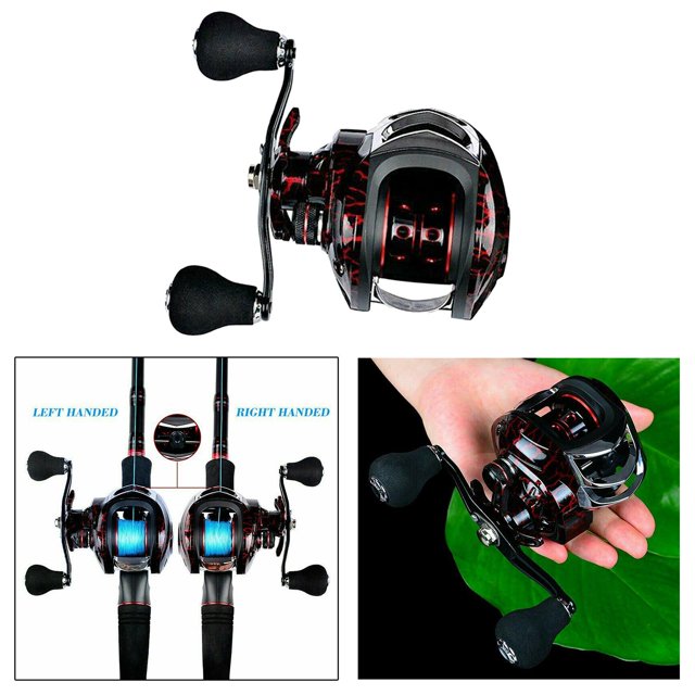 Bobinas de Baitcasting de Baitcaster marco bobina Baitcast, 22 7,2: 1 Reción de bobinas de fundición izquierda Soledad Carrete de pesca Baitcasting