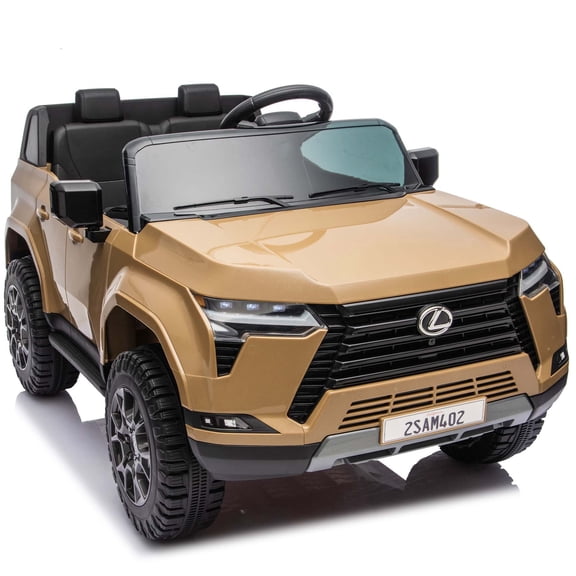 Lexus GX550 24V 2 Seater Ride On Car for Kids with Remote Control, Electric Car for Kids with Suspension, Bluetooth Music, LED Lights, Cars for Kids Ages 3-6,Champagne