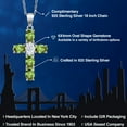 thumbnail image 2 of Gem Stone King 3.00 Cttw Green Peridot and White Moissanite Cross Pendant Necklace for Women | 925 Sterling Silver | Gemstone August Birthstone | Oval 6X4MM | With 18 inch Chain, 2 of 6