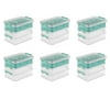 Sterilite Stack & Carry 3 Layer Handle Box & Tray Clear Set of 6