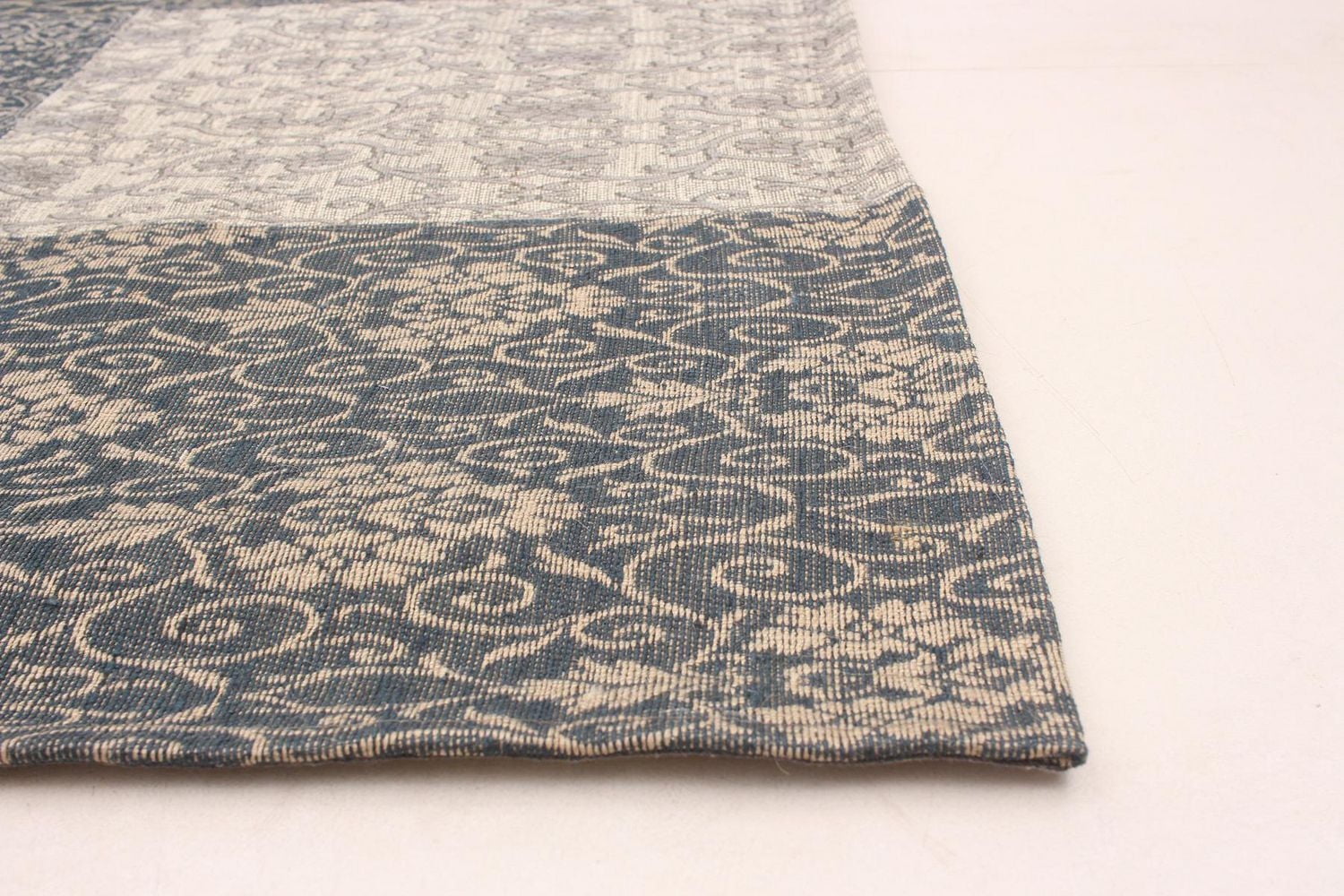 ECARPETGALLERY 5'8" x 7'7" Transitional Collage Handmade Area Rug for Living Room, Dining Room and Bedroom in Blue