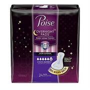 , 24 Pads (Pack of 2), By Poise Overnight Ultimate Absorbency Extra Coverage