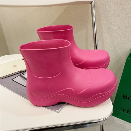 

PIKADINGNIS Ultralight EVA Waterproof Women Rainboots Slip-on Thick Sole Big Toe Fashion Ladies Rain Shoes Solid Girls Platform Ankle Boots